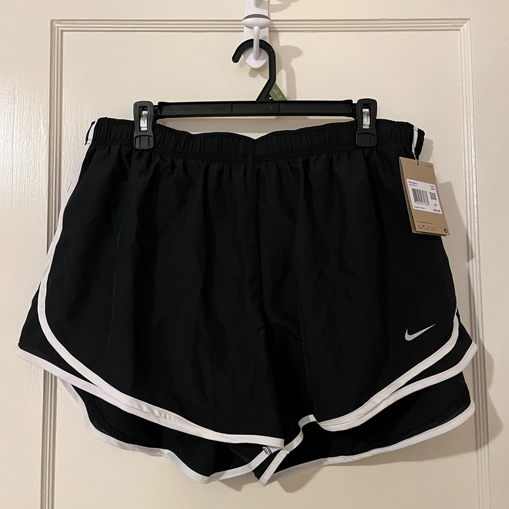 Nike Women's Black and White Athletic Shorts